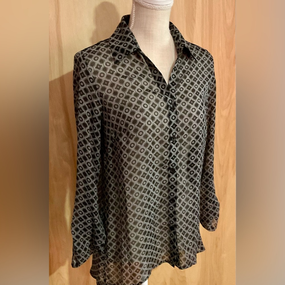 ZAC & RACHEL Sheer Button Up Blouse - EUC